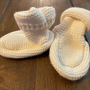 Hannah Anderson Sweater Knit Booties Leather Sole